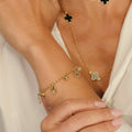 Pulseira Trevo Dourado com Bola